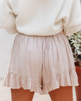 Linley Woven Ruffle Wrap Skort - Taupe